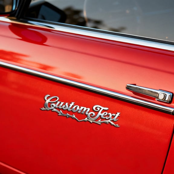 Custom car Stickers, Custom Stainless Steel Streamline Decoration Car Stickers, Personalized Name & Text Emblem, Waterproof Metal Decal for Cars, Vans, Boats, Bicycles, Refrigerators, Walls & Doors