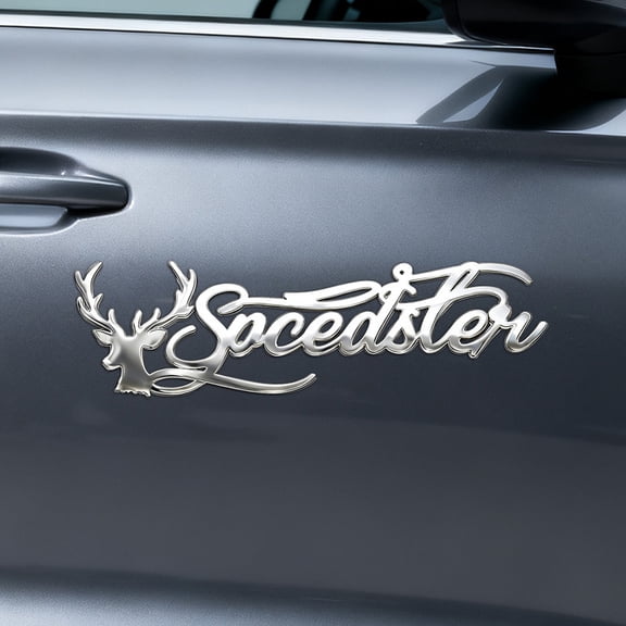 Custom car Stickers, Custom Stainless Steel Streamline Decoration Car Stickers, Personalized Name & Text Emblem, Waterproof Metal Decal for Cars, Vans, Boats, Bicycles, Refrigerators, Walls & Doors
