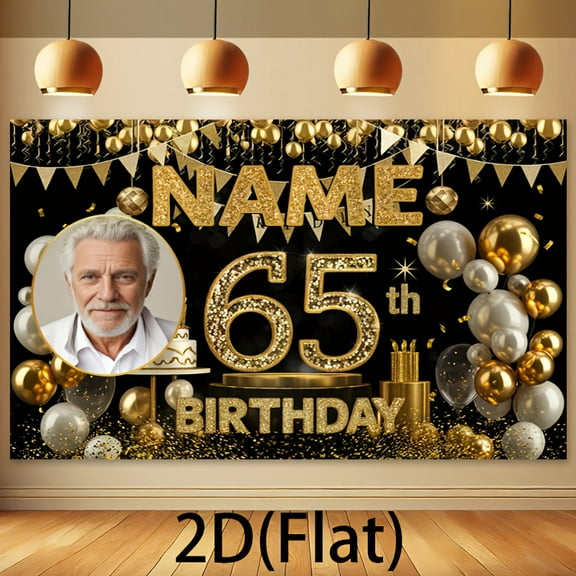 Custom for 65th Party Decorations Banner for 65th Sign Backdrop Photo Booth Props Background Party Favors