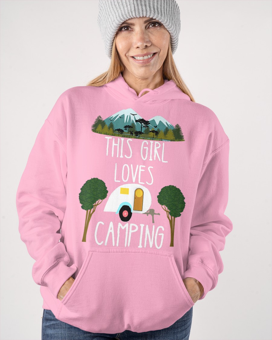 Custom hoodie Beautiful, This Girl Loves Camping RV Teardrop Trailer