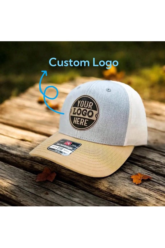 Custom logo hats, custom leather patch hats, leather patch hats for young people, logo hats, business accessories, gifts for him/her, anniversaries/Christmas/birthdays.