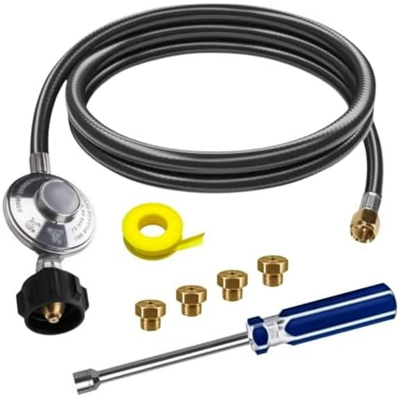 Custom pROPANE cONVERSION kIT FROM ng TO lp fIT fOR wEBER gENESIS ii 410 - 5' pROPANE hOSE AND rEGULATOR aSSEMBLY - dETAILED iNSTRUCTIONS - pRE dRILLED lp oRIFICES - lp fUEL cONVERTER - eASY iNSTALL