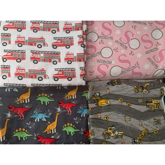 Custom twin weighted blanket for child or adult in dinosaurs, girls softball, construction tractors, firetrucks, 6-15 lbs
