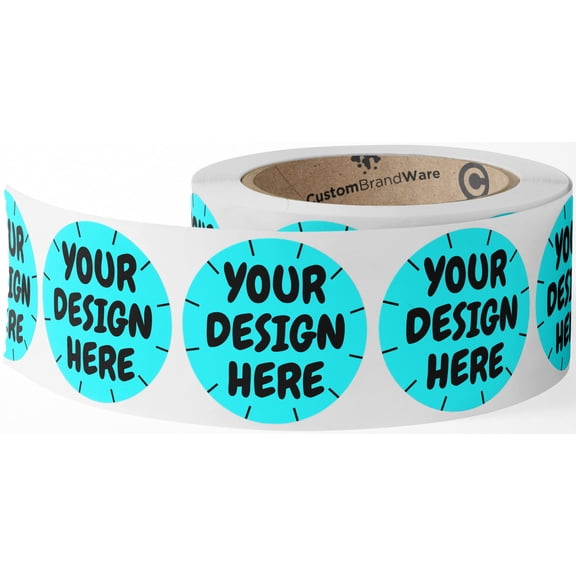CustomBrandWare 50+ Custom Circle Sticker Labels, Gloss/Matte Custom Sticker, Any Text Or Image, Your Logo Design is Printed on Premium Paper (2 inch Circle)
