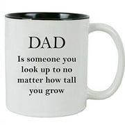 CustomGiftsNow Dad: Someone You Look Up To 11 oz Ceramic Coffee Mug with FREE Gift Box - Gift for Father's Day, Christmas for Dad, Grandpa, Grandfather, Papa, Husband (Black)