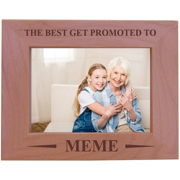 CustomGiftsNow The Best Get Promoted To Meme - Wood Picture Frame - Fits 5x7 Inch Picture (Horizontal)
