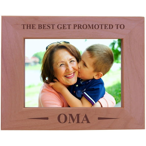 CustomGiftsNow The Best Get Promoted To Oma - Wood Picture Frame - Fits 5x7 Inch Picture (Horizontal)
