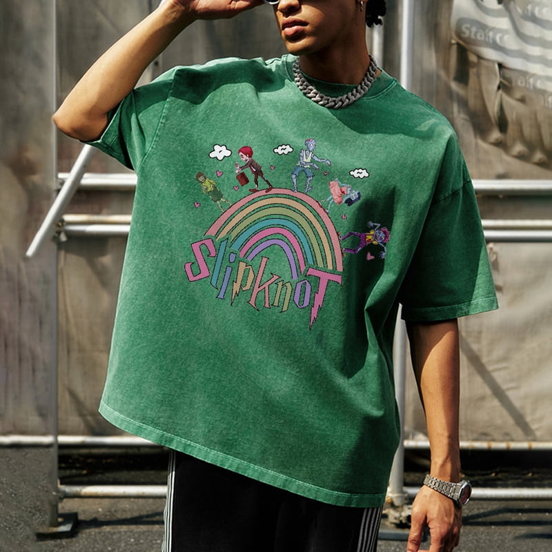 【CPGN STUDIO】24SS★ Rock for World Pigment Short Sleeve T CustomMagic Famous Band Rock T-shirt Vintage Snowflake