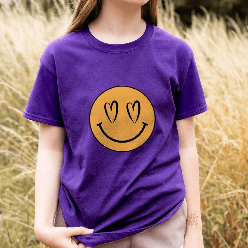 CustomMagic Women Smiley Face T-Shirt Fashion Plus Casual