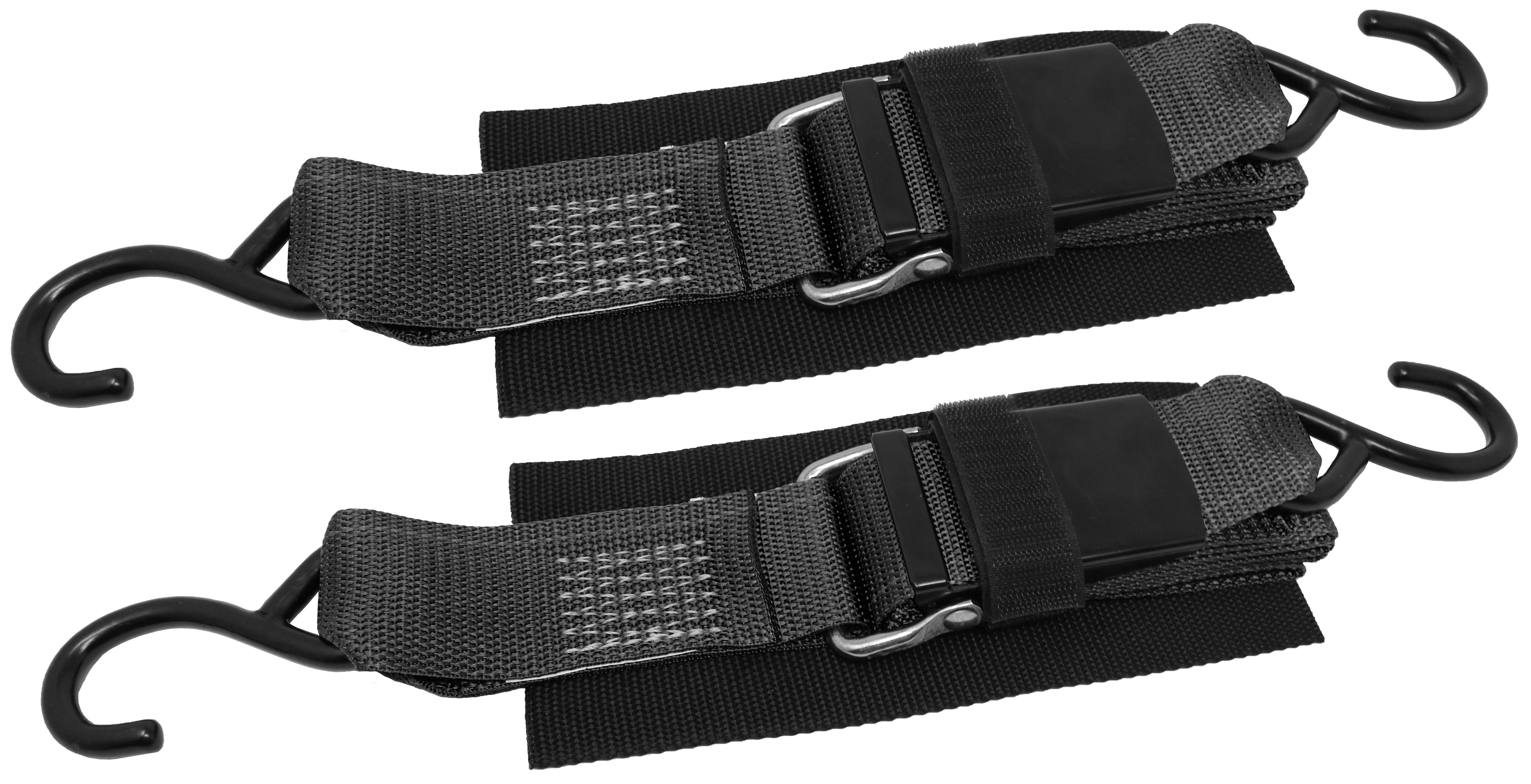 CustomTieDowns 2 Pack, 2 Inch Quick Release  Transom Tie-Down.  Protective Pad With Hook And Loop Security Strap Sewn Under Buckle To Hold Excess Strap. - image 1 of 4