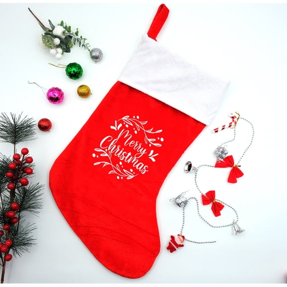 CustomTrendyShirts Christmas Stocking, Large Felt Gift Holder Decor