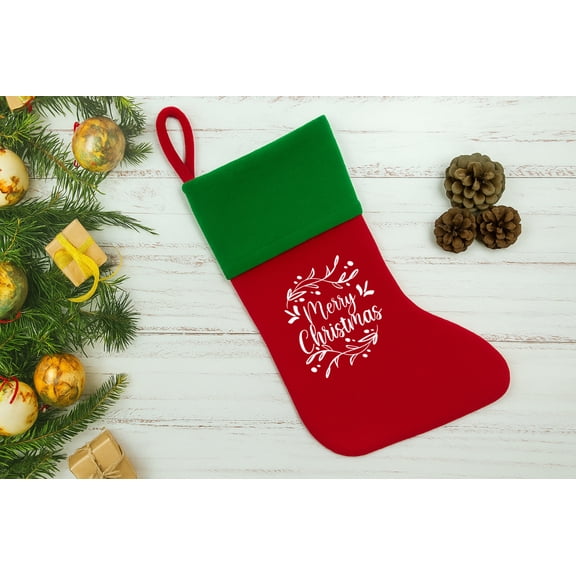 CustomTrendyShirts Christmas Stocking, Large Felt Gift Holder Decor
