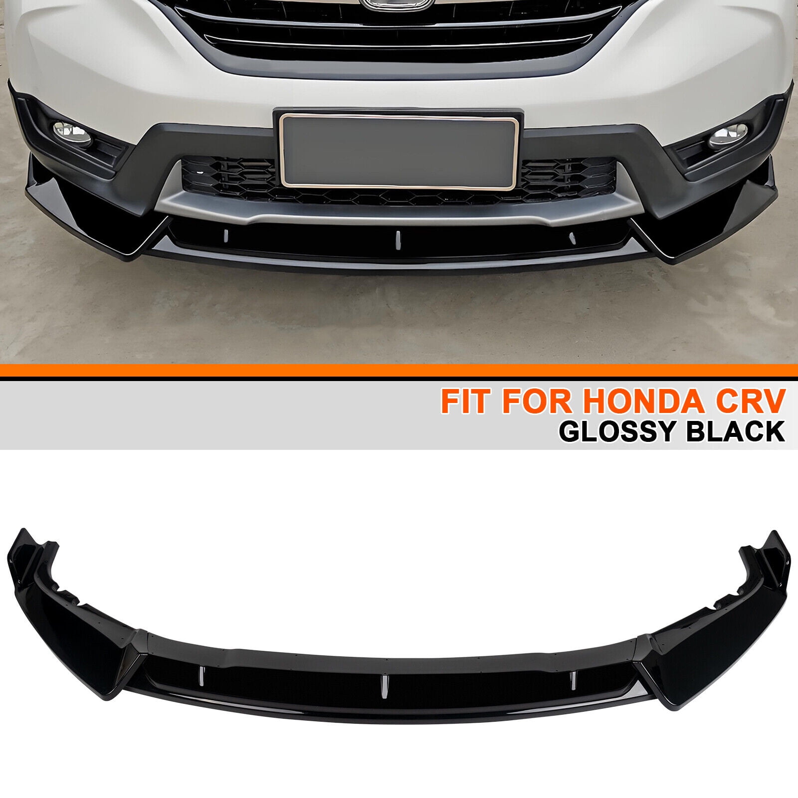 Customed For HONDA CRV CRV 20172019 Gloss Black Bumper Lip Body Kit