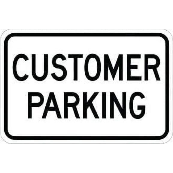 Customer Parking Metal Tin Sign - 8x12 Inch - Caution Safety Warning Security Indoor & Outdoor Home Office Work