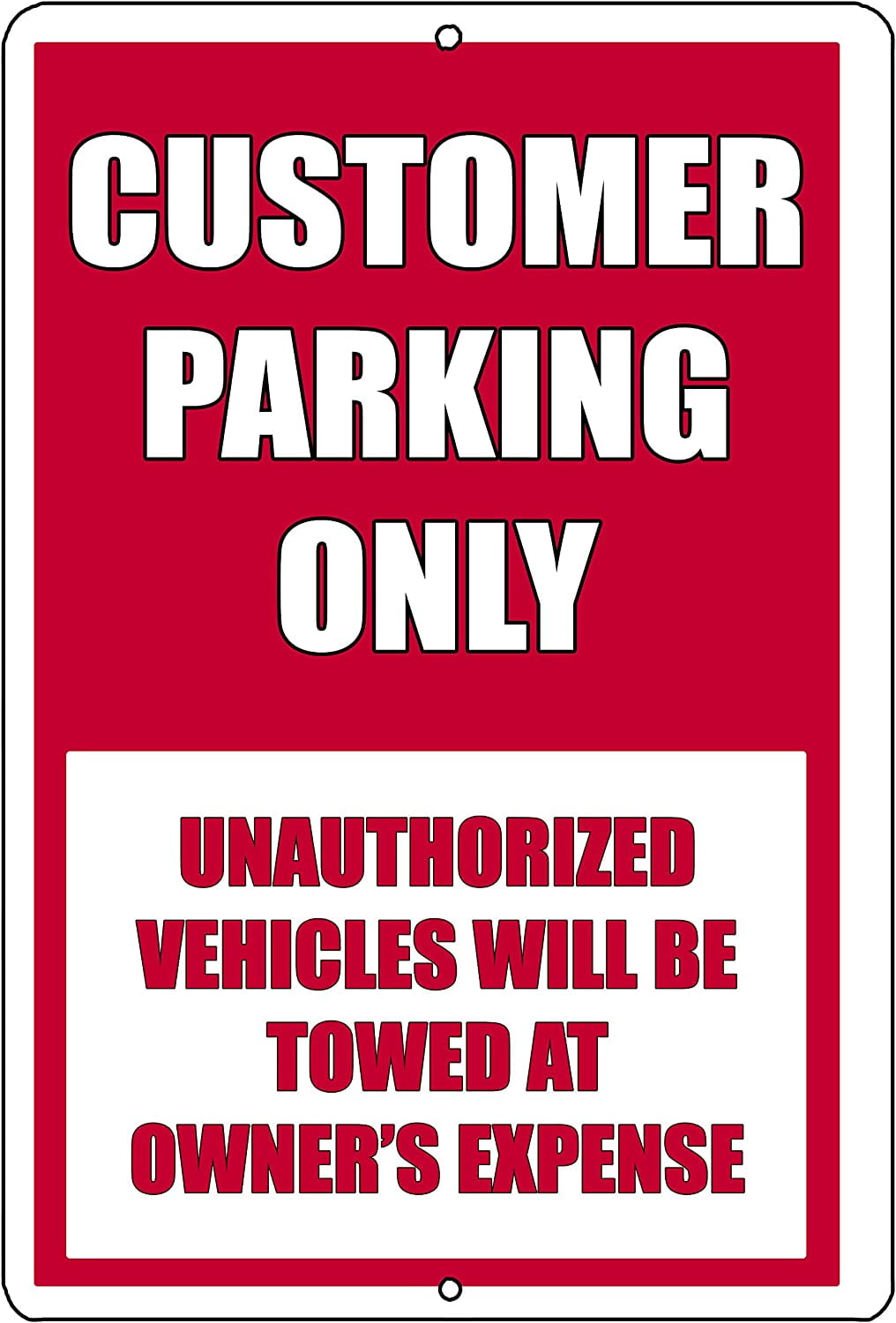 Customer Parking Only Metal Tin Sign Business Retail Store Home ...