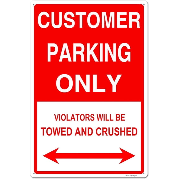 Customer Parking Only Sign, 8x12 Inch, Rustproof Aluminum Sign