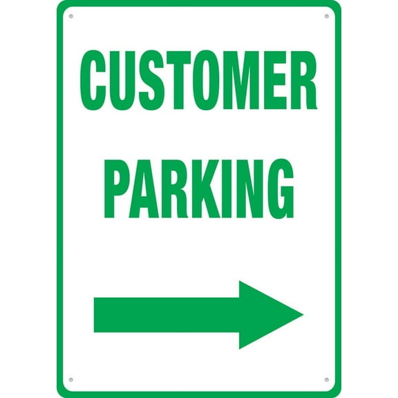 Customer Parking Right Arrow Sign Outdoor, Uv Printed Rust Free Aluminum 12 X 8 In,Yard Sign For Home, Business, Driveway Alert