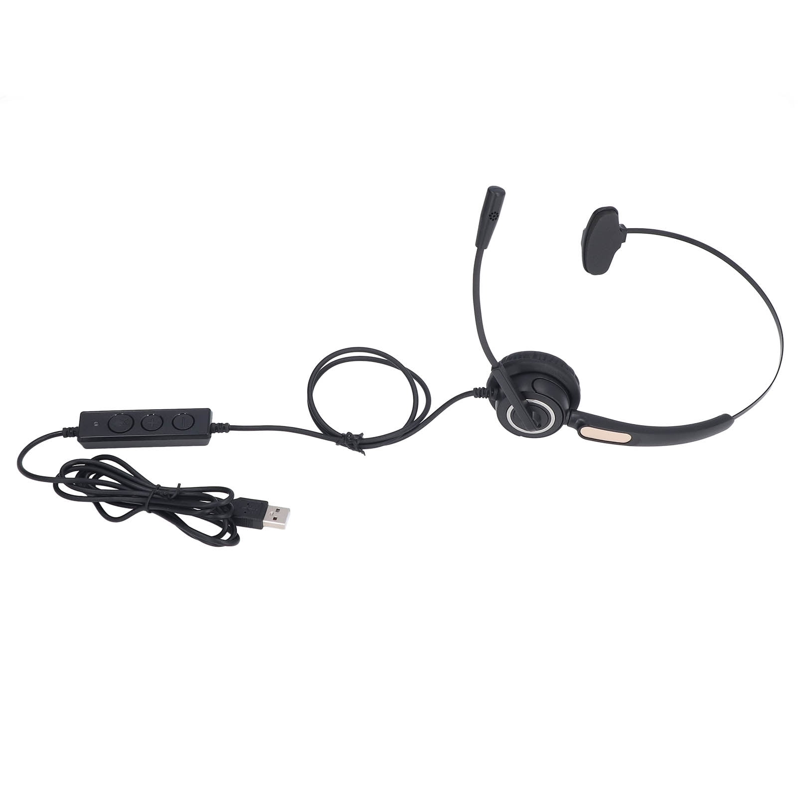 Customer Service Headset Head Mounted Noise Cancelling Wired Ergonomic Call Center Headphone for