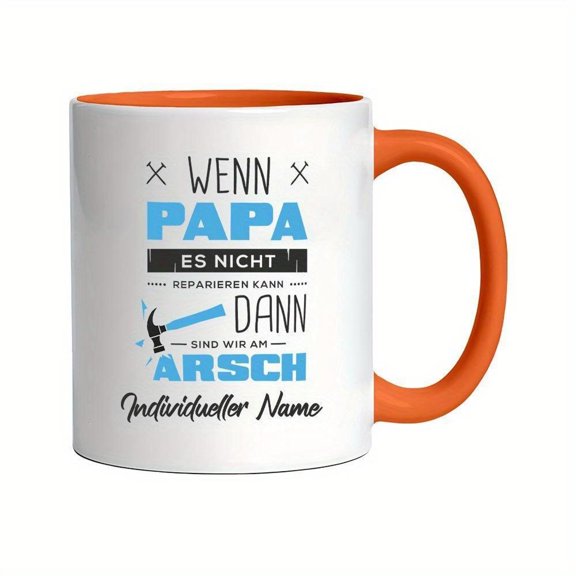 Customizable 11oz Germany Funny Mug Best Dad Super Dad Design with German Phrases Ideal Father S Day Birthday Thanksgiving Reusable Cup Coffee Mug Bir