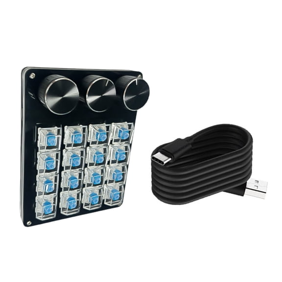 Customizable 16Key Keyboards with 3 Rotary Knobs for Efficient Commands in Gaming and Professional Graphics