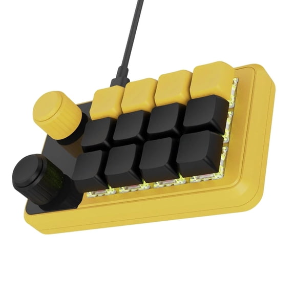 Customizable 1Handed Macros Keyboards with 12 , RGBs Backlits, Hot Swappable Switches, and Type C Connectivitys