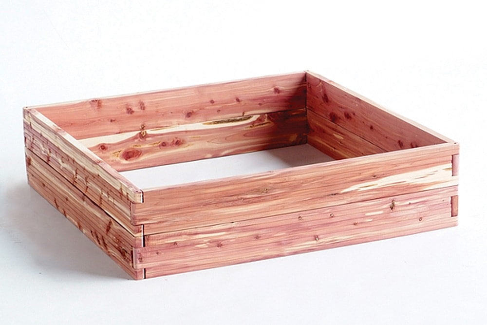 Customizable 28 Square Feet Red Cedar Raised Garden Bed Kit USA Made 64" x 64"