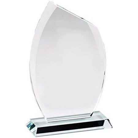 Customizable 6-3/4 Inch Glass Flame Award with Beveled Edges, Includes Personalization