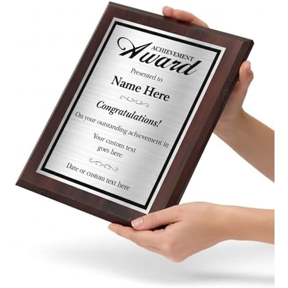 Customizable Achievement Award - Personalized 8x10 Plaque for Students & Employees | Recognition Plaque for Accomplishments at Work, School, or Graduation | Professional Gifts$$Office