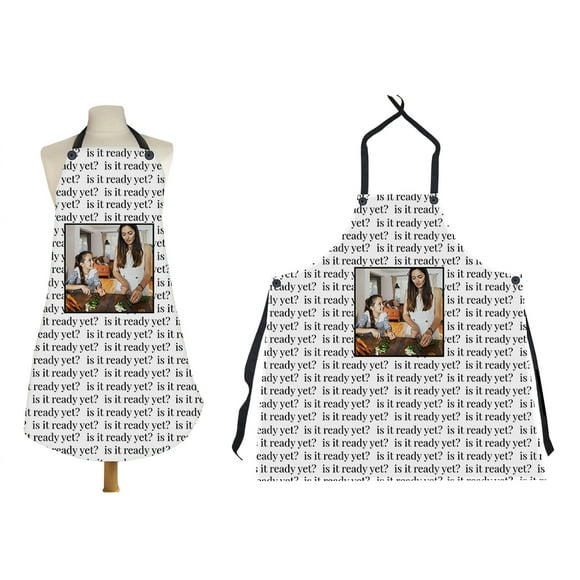 Customizable Apron, 27x30, 100% Polyester, Removable Ties, Adult, Unisex, Machine Washable, 0.85lbs.