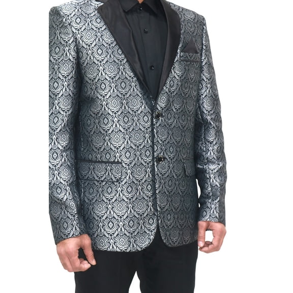 Customizable Art Silk Jacquard Tuxedo Jacket with Tuxedo Lapels and Personalized Embroidery - Perfect for Formal, Party, and Special Occasions