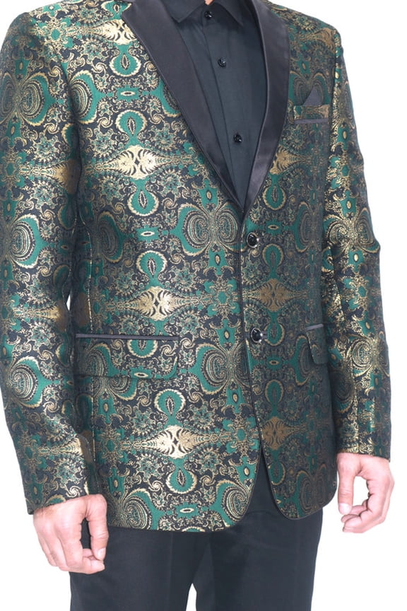 Customizable Art Silk Jacquard Tuxedo Jacket with Tuxedo Lapels and Personalized Embroidery - Perfect for Formal, Party, and Special Occasions