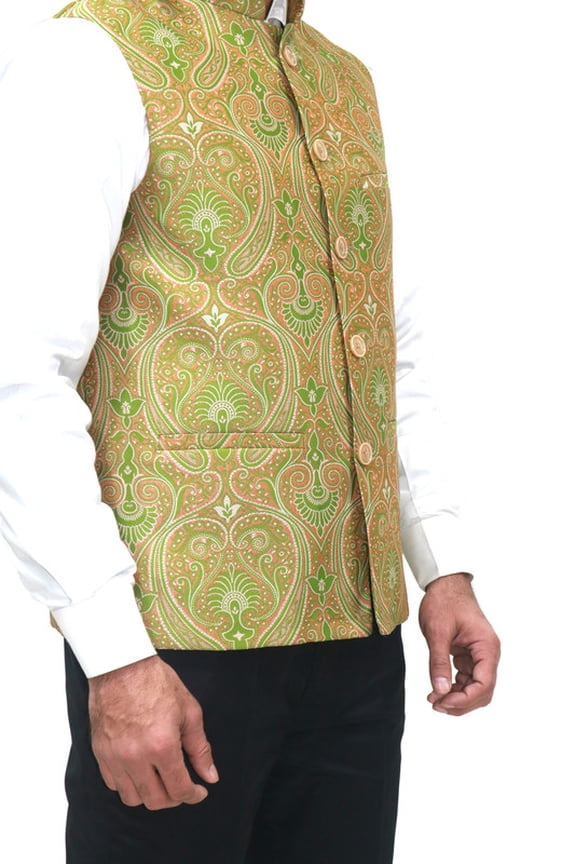 Luxe Jacquard Nehru Jacket for Men - Designer Formal Party Wear, Stylish Indian Wedding Vest Coat, XS to XXXL - Premium Men's Traditional & Designer Vest Coat/Jacket