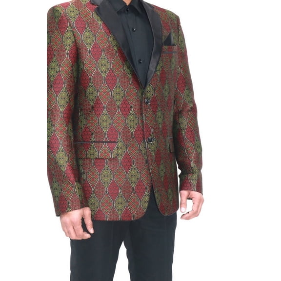 Customizable Art Silk Jacquard Tuxedo Jacket with Tuxedo Lapels and Personalized Embroidery - Perfect for Formal, Party, and Special Occasions