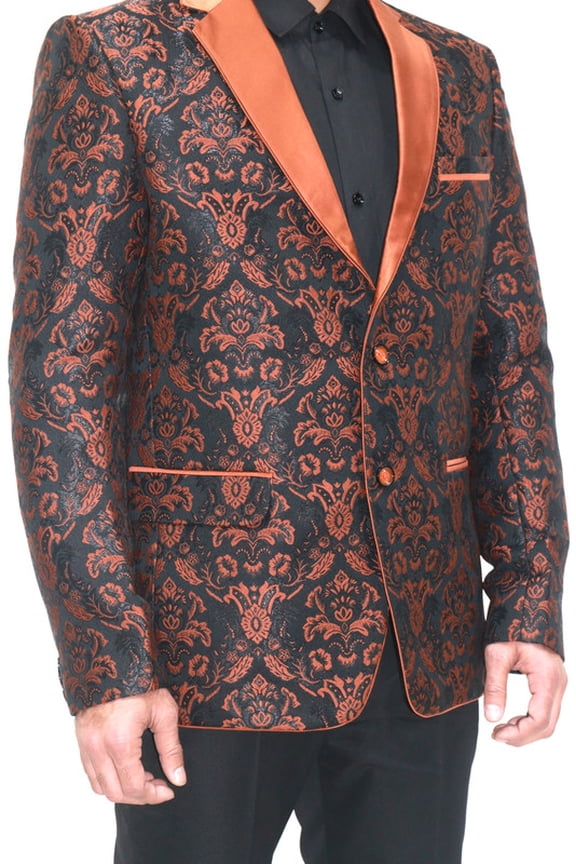 Customizable Art Silk Jacquard Tuxedo Jacket with Tuxedo Lapels and Personalized Embroidery - Perfect for Formal, Party, and Special Occasions