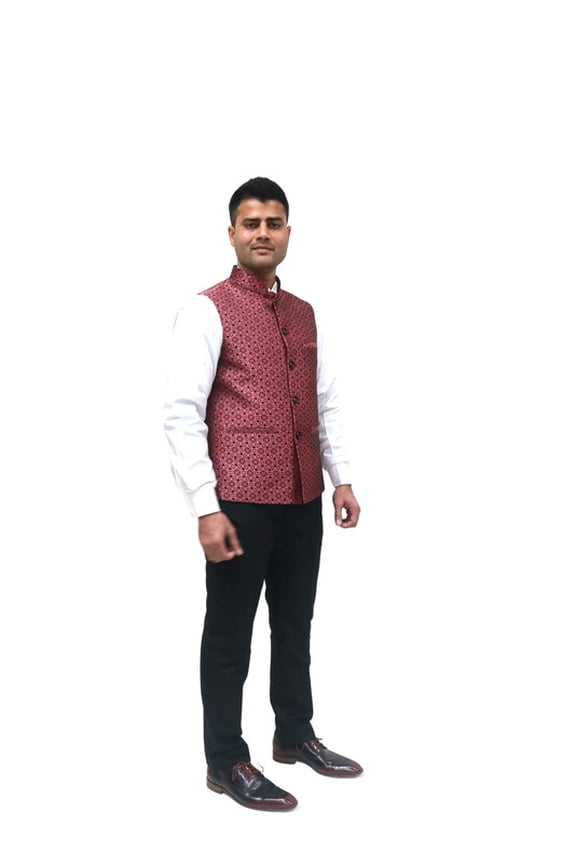 Luxe Jacquard Nehru Jacket for Men - Designer Formal Party Wear, Stylish Indian Wedding Vest Coat, XS to XXXL - Premium Men's Traditional & Designer Vest Coat/Jacket