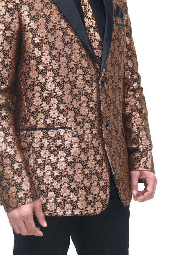 Customizable Art Silk Jacquard Tuxedo Jacket with Tuxedo Lapels and Personalized Embroidery - Perfect for Formal, Party, and Special Occasions