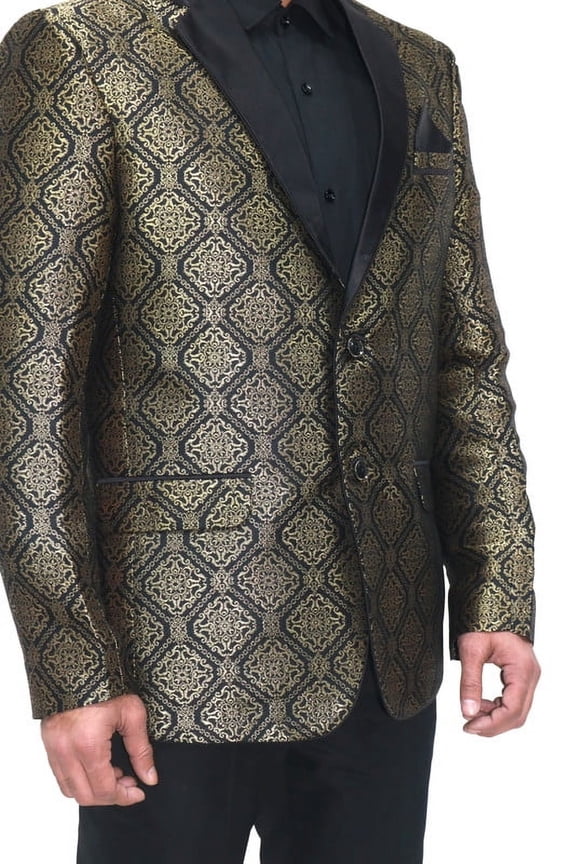 Customizable Art Silk Jacquard Tuxedo Jacket with Tuxedo Lapels and Personalized Embroidery - Perfect for Formal, Party, and Special Occasions