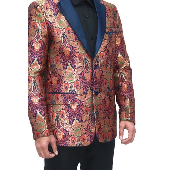 Customizable Art Silk Jacquard Tuxedo Jacket with Tuxedo Lapels and Personalized Embroidery - Perfect for Formal, Party, and Special Occasions