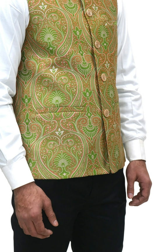 Luxe Jacquard Nehru Jacket for Men - Designer Formal Party Wear, Stylish Indian Wedding Vest Coat, XS to XXXL - Premium Men's Traditional & Designer Vest Coat/Jacket