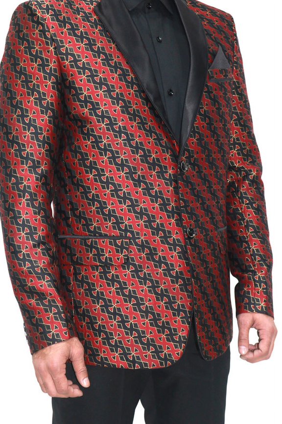 Customizable Art Silk Jacquard Tuxedo Jacket with Tuxedo Lapels and Personalized Embroidery - Perfect for Formal, Party, and Special Occasions