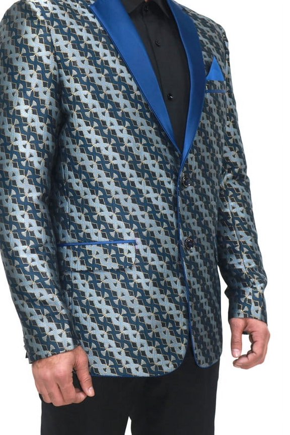 Customizable Art Silk Jacquard Tuxedo Jacket with Tuxedo Lapels and Personalized Embroidery - Perfect for Formal, Party, and Special Occasions