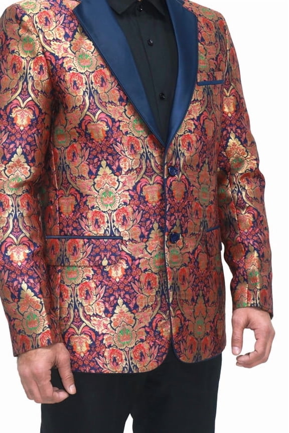 Customizable Art Silk Jacquard Tuxedo Jacket with Tuxedo Lapels and Personalized Embroidery - Perfect for Formal, Party, and Special Occasions
