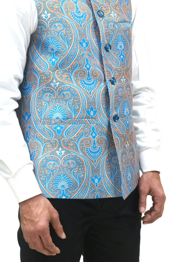 Luxe Jacquard Nehru Jacket for Men - Designer Formal Party Wear, Stylish Indian Wedding Vest Coat, XS to XXXL - Premium Men's Traditional & Designer Vest Coat/Jacket