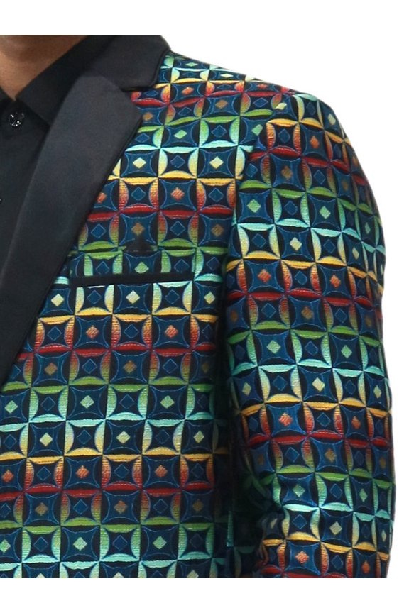 Customizable Art Silk Jacquard Tuxedo Jacket with Tuxedo Lapels and Personalized Embroidery - Perfect for Formal, Party, and Special Occasions