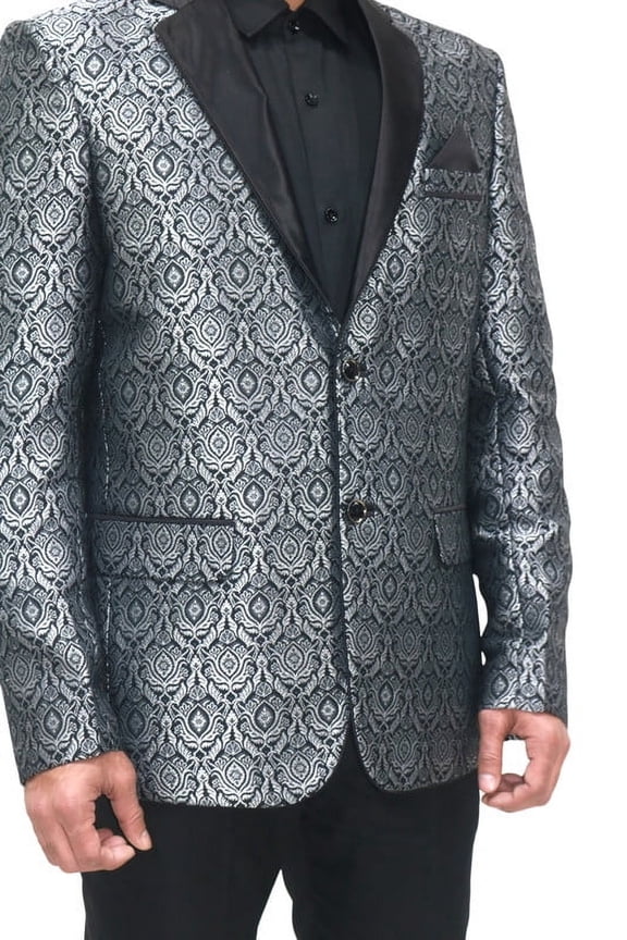 Customizable Art Silk Jacquard Tuxedo Jacket with Tuxedo Lapels and Personalized Embroidery - Perfect for Formal, Party, and Special Occasions