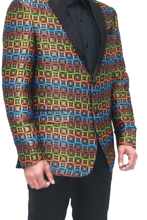 Customizable Art Silk Jacquard Tuxedo Jacket with Tuxedo Lapels and Personalized Embroidery - Perfect for Formal, Party, and Special Occasions