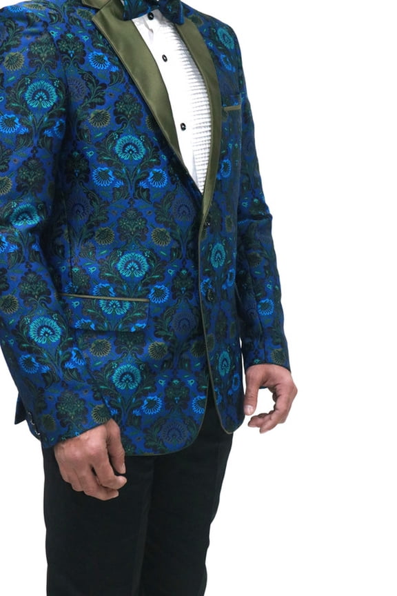 Customizable Art Silk Jacquard Tuxedo Jacket with Tuxedo Lapels and Personalized Embroidery - Perfect for Formal, Party, and Special Occasions