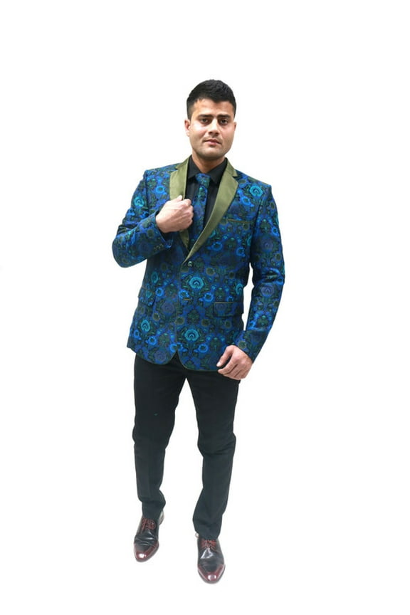 Customizable Art Silk Jacquard Tuxedo Jacket with Tuxedo Lapels and Personalized Embroidery - Perfect for Formal, Party, and Special Occasions