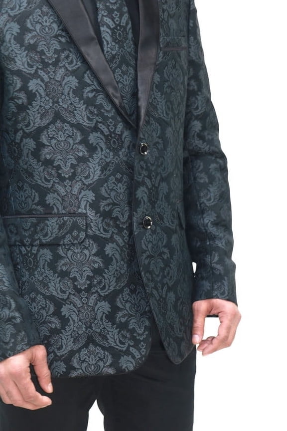Customizable Art Silk Jacquard Tuxedo Jacket with Tuxedo Lapels and Personalized Embroidery - Perfect for Formal, Party, and Special Occasions