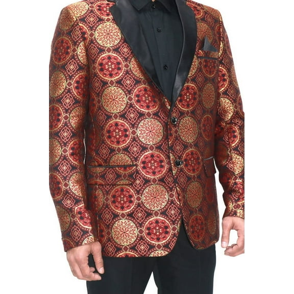 Customizable Art Silk Jacquard Tuxedo Jacket with Tuxedo Lapels and Personalized Embroidery - Perfect for Formal, Party, and Special Occasions